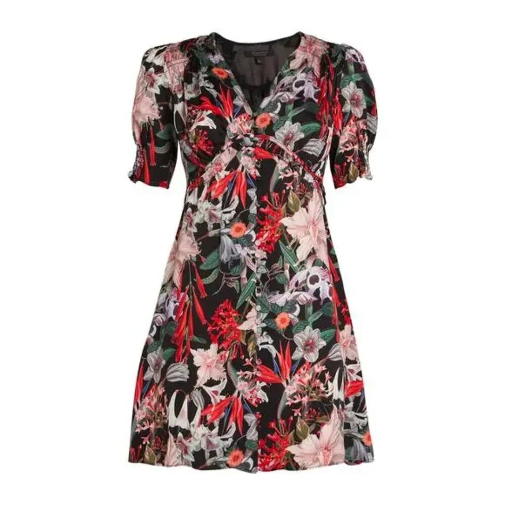 NWOT All Saints Floral Demi Leondra Mini Dress Size US 8 (UK 12)